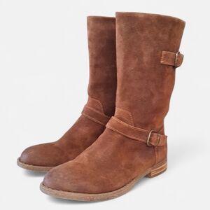 NEW BORN Womens Delano Mid Calf Distressed Suede Rugged Boot US 6/EU 36-37 Brown